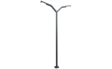 Angular LED pole 14 ft. Brussel OD 4x4 (Aluminum+powder coating) Two sides 120W 16200Lm